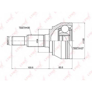 Шарнирный комплект приводного вала LYNXauto CO-3763