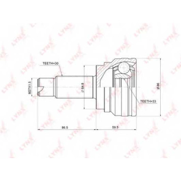 Шарнирный комплект приводного вала LYNXauto CO-3765