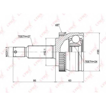 Шарнирный комплект приводного вала LYNXauto CO-3769A