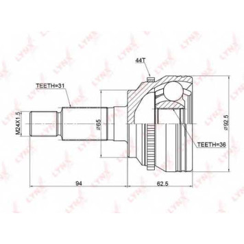 Шарнирный комплект приводного вала LYNXauto CO-3770A