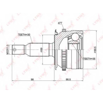 Шарнирный комплект приводного вала LYNXauto CO-3774A