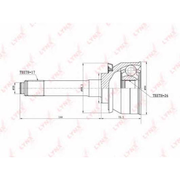Шарнирный комплект приводного вала LYNXauto CO-3800