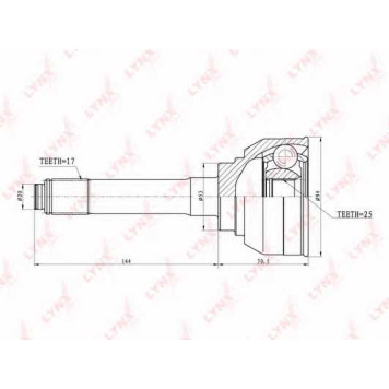 Шарнирный комплект приводного вала LYNXauto CO-3801