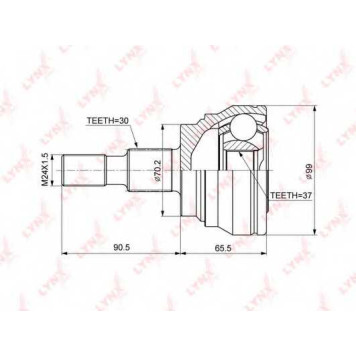 Шарнирный комплект приводного вала LYNXauto CO-3852
