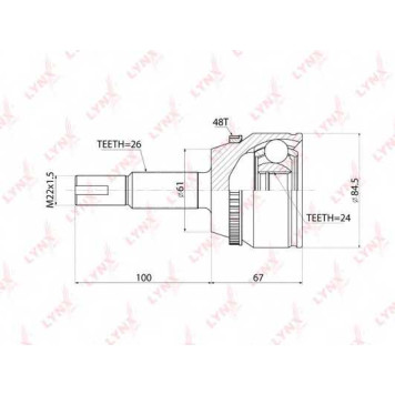 Шарнирный комплект приводного вала LYNXauto CO-3857A
