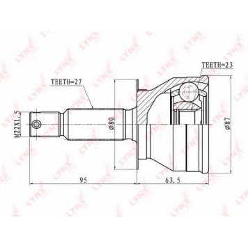 Шарнирный комплект приводного вала LYNXauto CO-4401
