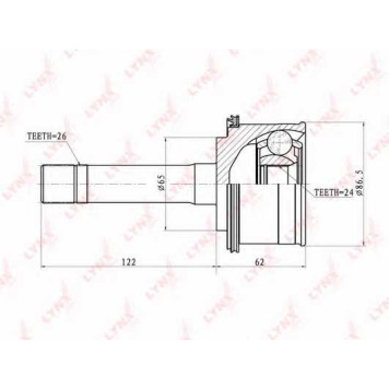 Шарнирный комплект приводного вала LYNXauto CO-4406