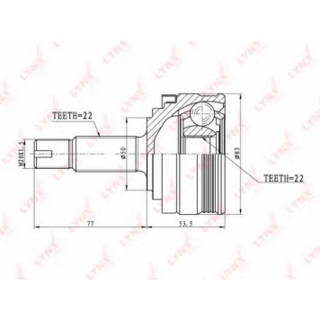 Шарнирный комплект приводного вала LYNXauto CO-4600