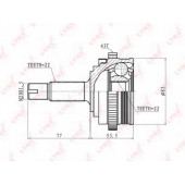 Шарнирный комплект приводного вала LYNXauto CO-4605A