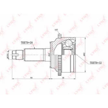 Шарнирный комплект приводного вала LYNXauto CO-5101A