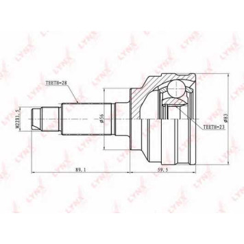 Шарнирный комплект приводного вала LYNXauto CO-5105