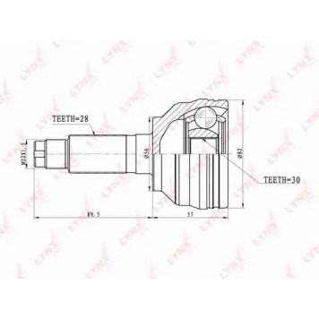 Шарнирный комплект приводного вала LYNXauto CO-5106