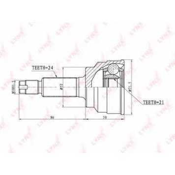 Шарнирный комплект приводного вала LYNXauto CO-5109