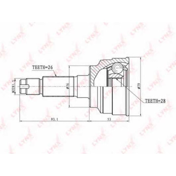 Шарнирный комплект приводного вала LYNXauto CO-5111