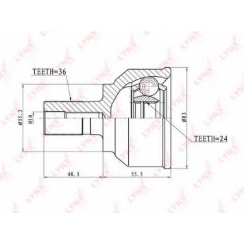 Шарнирный комплект приводного вала LYNXauto CO-5113
