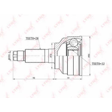 Шарнирный комплект приводного вала LYNXauto CO-5137