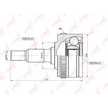 Шарнирный комплект приводного вала LYNXauto CO-5300A