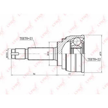 Шарнирный комплект приводного вала LYNXauto CO-5500