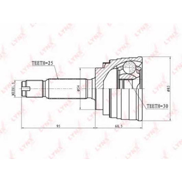 Шарнирный комплект приводного вала LYNXauto CO-5501