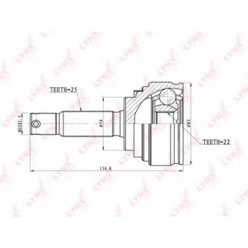 Шарнирный комплект приводного вала LYNXauto CO-5505