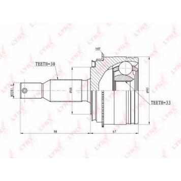 Шарнирный комплект приводного вала LYNXauto CO-5507A