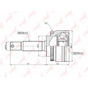 Шарнирный комплект приводного вала LYNXauto CO-5515A