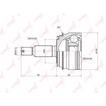 Шарнирный комплект приводного вала LYNXauto CO-5529A