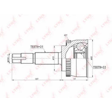 Шарнирный комплект приводного вала LYNXauto CO-5702A