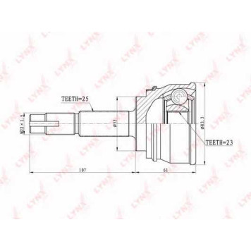 Шарнирный комплект приводного вала LYNXauto CO-5703