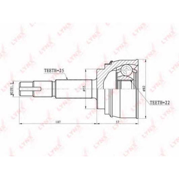 Шарнирный комплект приводного вала LYNXauto CO-5704