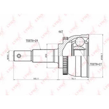 Шарнирный комплект приводного вала LYNXauto CO-5713A