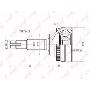 Шарнирный комплект приводного вала LYNXauto CO-5718A