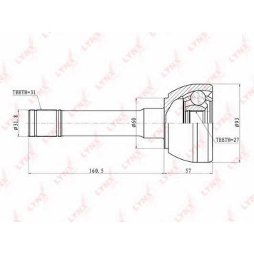 Шарнирный комплект приводного вала LYNXauto CO-5723