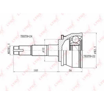 Шарнирный комплект приводного вала LYNXauto CO-5729