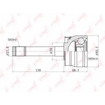 Шарнирный комплект приводного вала LYNXauto CO-5734