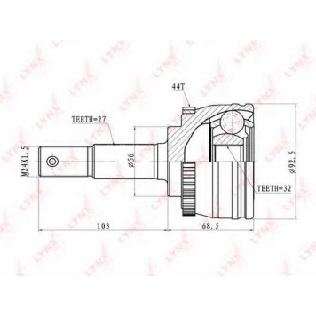Шарнирный комплект приводного вала LYNXauto CO-5756A