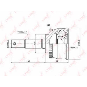 Шарнирный комплект приводного вала LYNXauto CO-5769A