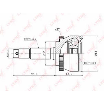 Шарнирный комплект приводного вала LYNXauto CO-5770A