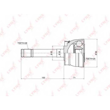 Шарнирный комплект приводного вала LYNXauto CO-5791