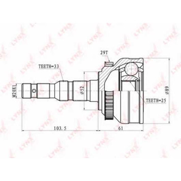 Шарнирный комплект приводного вала LYNXauto CO-5901A
