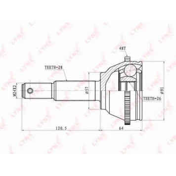 Шарнирный комплект приводного вала LYNXauto CO-5905A