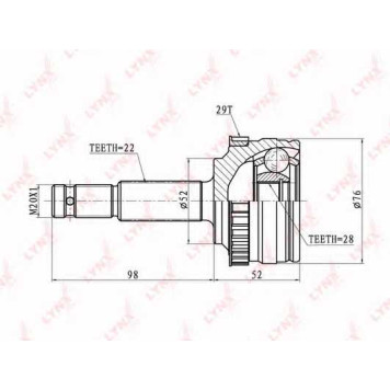 Шарнирный комплект приводного вала LYNXauto CO-5907A