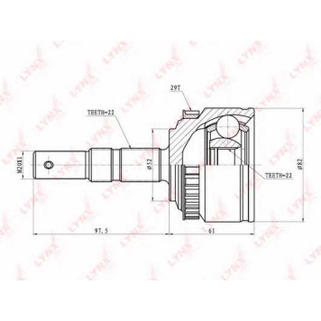 Шарнирный комплект приводного вала LYNXauto CO-5908A