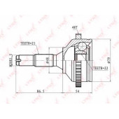 Шарнирный комплект приводного вала LYNXauto CO-6114A