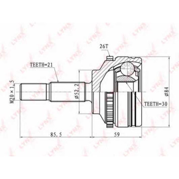 Шарнирный комплект приводного вала LYNXauto CO-6304A