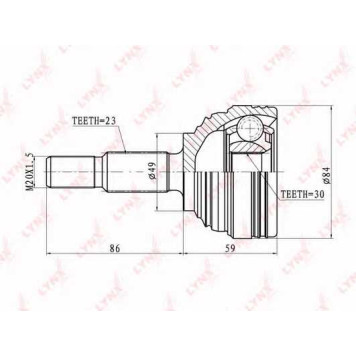 Шарнирный комплект приводного вала LYNXauto CO-6326
