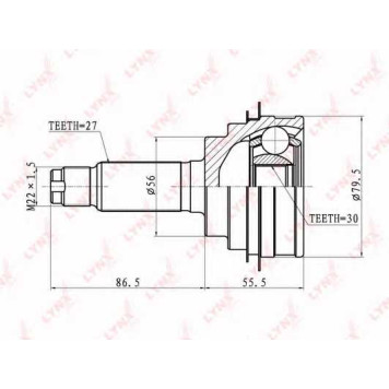 Шарнирный комплект приводного вала LYNXauto CO-7100