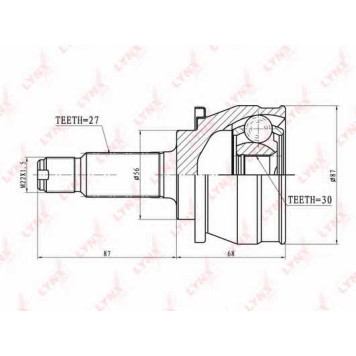 Шарнирный комплект приводного вала LYNXauto CO-7102