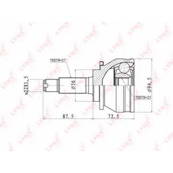 Шарнирный комплект приводного вала LYNXauto CO-7103