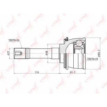 Шарнирный комплект приводного вала LYNXauto CO-7301
